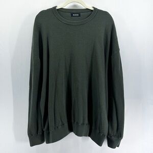 Naadam Men’s Olive Green Cotton Cashmere Crew Neck Sweater XX-Large